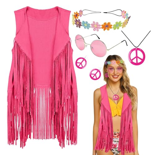 Disco Outfits Hippie Accessoires | Weiches Hippie Kostüm Damen Kostüme - Hippie Accessoires Disco Outfits Modische Fransen Detail für Hippie Partys Disco Outfits Hippie Accessoires | Weiches Hippie Kostüm Damen Kostüme - Hippie Accessoires Disco Outfits Modische Fransen Detail für Hippie Partys von Generisch