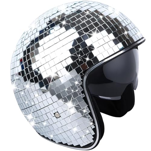 Discokugel Hüte, Diskokugel Helm, Disco Dekor Helme mit Einziehbarem Visier, Disco Spiegel Hut, Glitzernde Party-Hüte für Festivals und Events, Spaßige Disco Hüte für Erwachsene Discokugel Hüte, Diskokugel Helm, Disco Dekor Helme mit Einziehbarem Visier, Disco Spiegel Hut, Glitzernde Party-Hüte für Festivals und Events, Spaßige Disco Hüte für Erwachsene von Generisch
