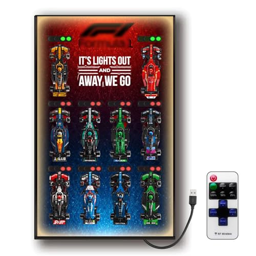 Display Wall Shelf for Lego 77242 77243 77244 Racing - Led Light Wall Mount Display Stand Art Wall Mount Frame for 77249 77250 77251 Construction Kit, Great Gift for Car Lovers (LED-Lichttyp B) von Generisch