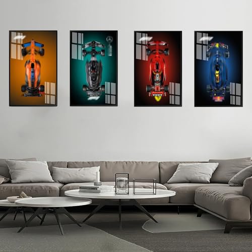 Display Wallboard for Lego 42141 + 42171 + 42206 + 42207 F1 Collector's Pack (Cars Not) Wall Mount for Lego Collectible F1 Model Kit, Space-Saving, Creative Home Decoration ((42141+42171+42206+42207)) von Generisch