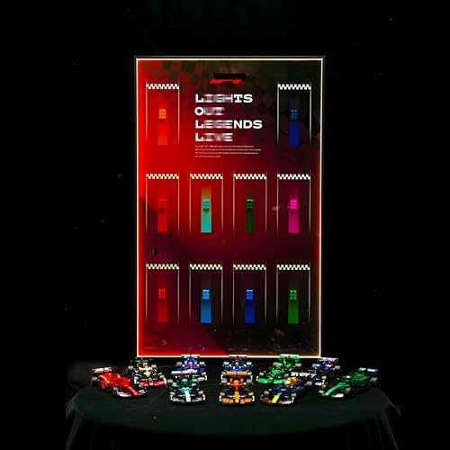 Display Wallboard für L-e*g-o 77242-77251 F1 Rennwagen - Wandhalterung Display Stand Art Wandhalterung Rahmen für Rennwagen Bauset für Autoliebhaber - 80 x 50 cm (77242-77251) von Generisch