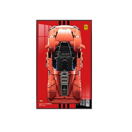 Display Wallboard für L-e*g-o Technic für Fer-rari Day-tona SP3 42143, für Rennwagen im Maßstab 1:8, kompatibel mit L-e*g-o für Fer-rari Cars (nur Display Wallboard) (Basics,A) von Generisch