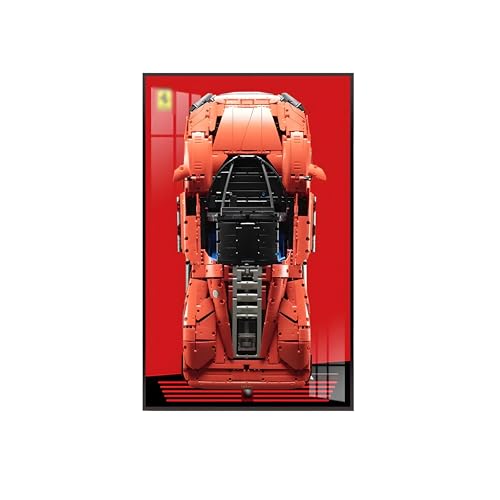 Display Wallboard für L-e*g-o Technic für Fer-rari Day-tona SP3 42143, für Rennwagen im Maßstab 1:8, kompatibel mit L-e*g-o für Fer-rari Cars (nur Display Wallboard) (Basics,C) von Generisch