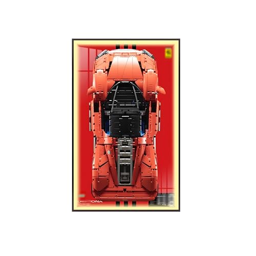 Display Wallboard für L-e*g-o Technic für Fer-rari Day-tona SP3 42143, für Rennwagen im Maßstab 1:8, kompatibel mit L-e*g-o für Fer-rari Cars (nur Display Wallboard) (Licht, A) von Generisch