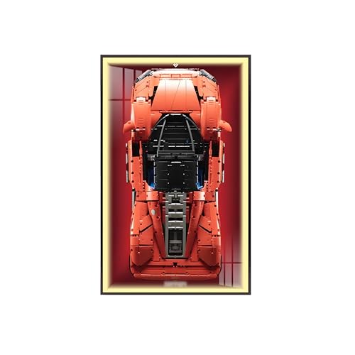Display Wallboard für L-e*g-o Technic für Fer-rari Day-tona SP3 42143, für Rennwagen im Maßstab 1:8, kompatibel mit L-e*g-o für Fer-rari Cars (nur Displaywallboard) (Licht, B) von Generisch