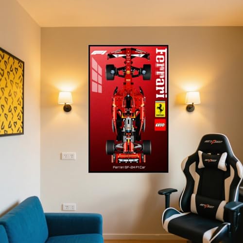 Display Wandboard Wandhalterung für LE-GO für 42207 für Ferrarri SF-2 mit Le-go Auto Haken Halterung Wandmontage Geschenkideen Dekoration (kein Modell) (A) von Generisch