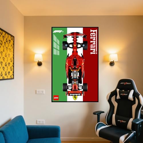 Display Wandboard Wandhalterung für LE-GO für 42207 für Ferrarri SF-2 mit Le-go Auto Haken Halterung Wandmontage Geschenkideen Dekoration (kein Modell) (D) von Generisch
