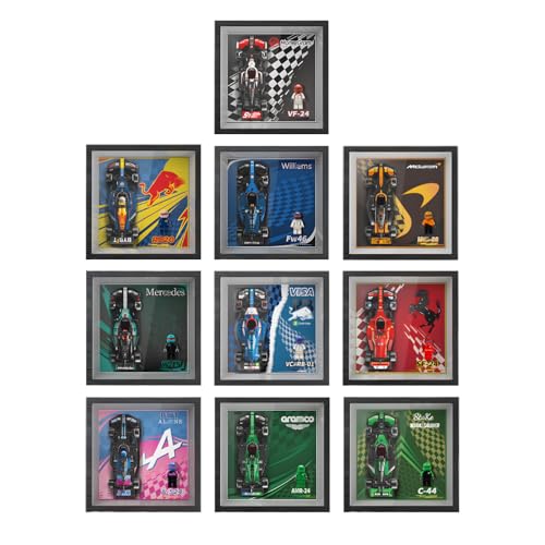 Display Wandboard Wandhalterung für LE-GO für Speed F-1 10-in-1 77242 77243 77244 77250 77251 mit Le-go Auto Haken Halterung Wandmontage Geschenkideen Dekoration (kein Modell) (10 Sets) von Generisch