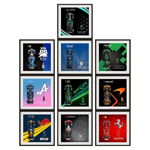 Display Wandboard Wandhalterung für LE-GO für Speed F-1 10-in-1 77242 77243 77244 77250 77251 mit Le-go Auto Haken Halterung Wandmontage Geschenkideen Dekoration (kein Modell) (10 Sets) von Generisch