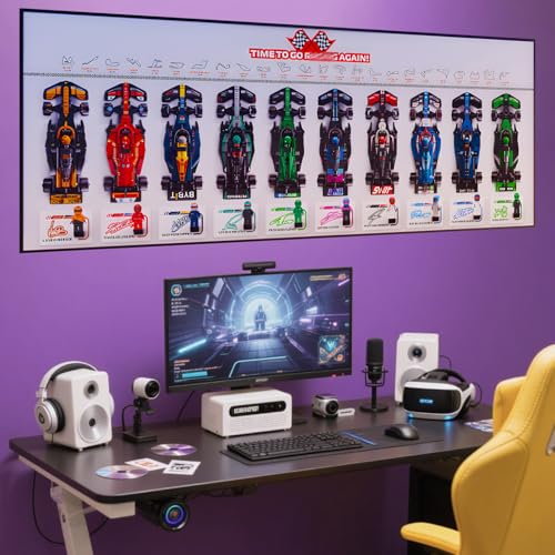 Display Wandboard Wandhalterung für LE-GO für Speed F-1 77242 77243 77244 77245 77246 77248 77249 77250 77251 mit Le-go Haken Halterung Wandmontage Geschenkideen Dekoration (kein Modell) von Generisch