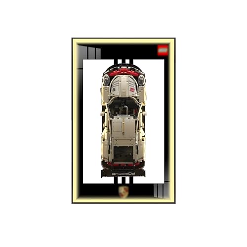 Display Wandboard für L-e*g-o Auto Wandhalterung für Le-go-a Technic Por*sche 911 42096 RSR Rennwagen, kompatibel mit L-e-g-o-o Porsche, Geschenkideen für Erwachsene (A,Light) von Generisch