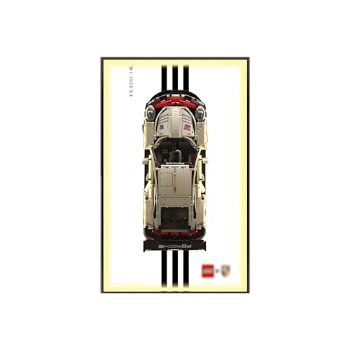 Display Wandboard für L-e*g-o Auto Wandhalterung für Le-go-a Technic Por*sche 911 42096 RSR Rennwagen, kompatibel mit L-e-g-o-o Porsche, Geschenkideen für Erwachsene (B,Light) von Generisch
