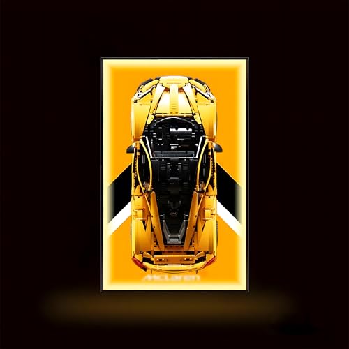 Display Wandboard für Le-go-A Technic McLaren P1 1:8 42172, kompatibel mit L-e*g-o P1 McLaren, Geschenkideen für L-e*g-o Auto-Wandhalterungs-Enthusiasten, nur Wandplatte! Größe: 80 x 50 cm (C,Light) von Generisch