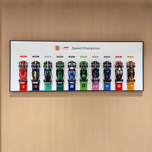 Display-Wandhalterung, anwendbar für Le-Go 77242~77251 Speed Champions F-1 10er-Set, für Autoliebhaber, Größe: 120 x 45 cm, nur Display-Wandtafel (weiß) von Generisch