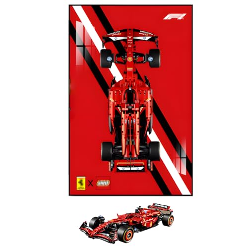 Display-Wandhalterung, anwendbar für Le-Go Technic 42207formula 1 Sf24 Rennbaustein-Modell, Räume dekorieren oder sammeln, 50 x 80 cm, nur Wandtafel (Typ E) von Generisch