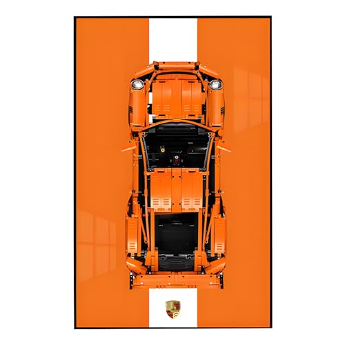 Display Wandhalterung für Le-Go Technic 42056 Rennwagen 911 GT3 RS Bauset Modell, Räume dekorieren oder sammeln, Präsentationsständer, 50 x 80 cm, nur Display Wallboard (Stil C) von Generisch