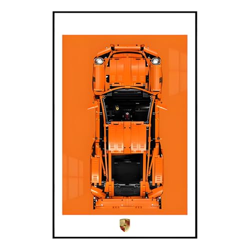 Display Wandhalterung für Le-Go Technic 42056 Rennwagen 911 GT3 RS Bauset Modell, Räume dekorieren oder sammeln, Präsentationsständer, 50 x 80 cm, nur Display Wallboard (Stil D) von Generisch