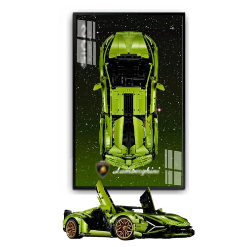 Display-Wandtafel für Lego 42115Technic Lamborghini Sián FKP 37,75x45cm Display-Tafel für Lego 42115 Auto-Wandhalterung(Ohne Modell) von Generisch