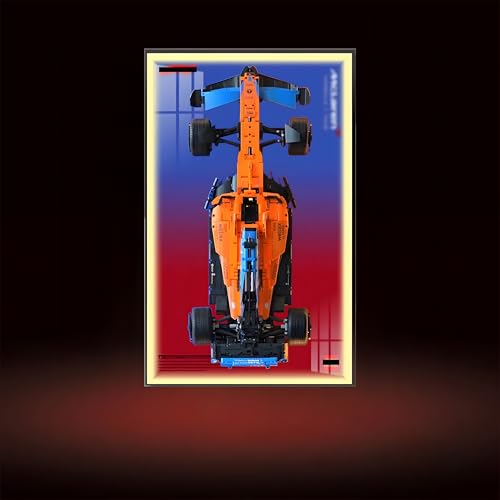 Displaywand für L-e*g-o Technic Car F1 für Mc-Laren For-mula 1 42141, kompatibel mit L-e*g-o, 50*80cm, Wandhalterung (A,Light) von Generisch
