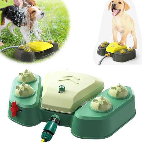 Dog Sprinkler for Outdoor,Paw-Activated Large Dog Water Fountain with Adjustable Spray Pet Water Toys, Outside Doց Sprinkle𝗋 Toy for Play and Drinking (Green) von Generisch
