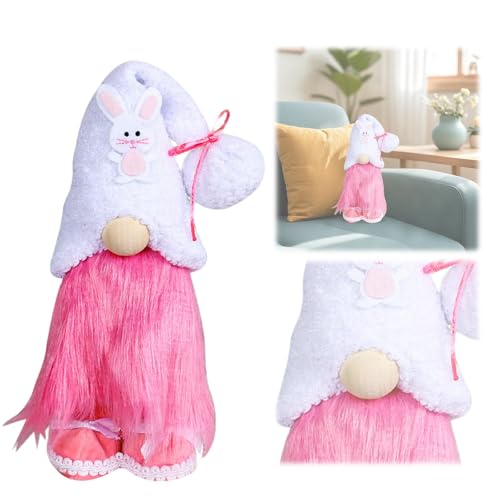 Doll Costume Niedliches Set mit Osterzwergen, Hasen und Feenfiguren für den Garten – handbemalte Osterdekoration aus Kunstharz für den Tisch zu Hause oder Doll Costume (A, 25cm) von Generisch