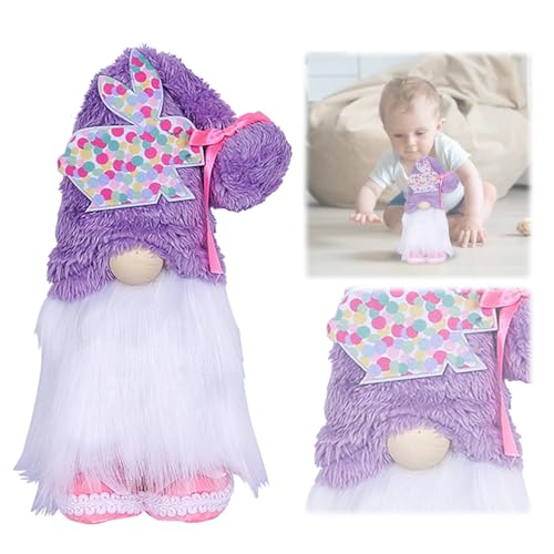 Doll Costume Niedliches Set mit Osterzwergen, Hasen und Feenfiguren für den Garten – handbemalte Osterdekoration aus Kunstharz für den Tisch zu Hause oder Doll Costume (B, 25cm) von Generisch