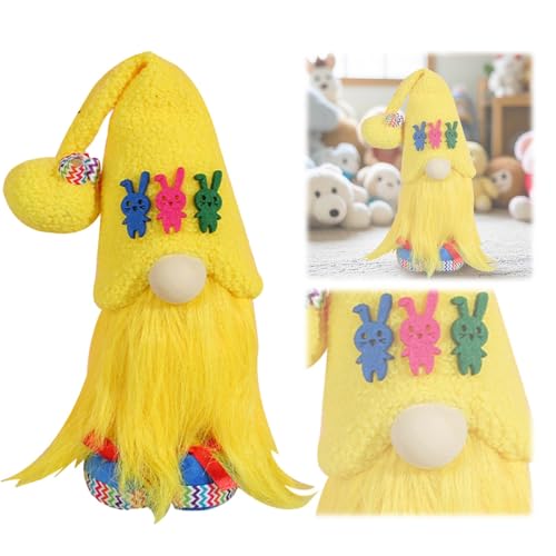 Doll Costume Niedliches Set mit Osterzwergen, Hasen und Feenfiguren für den Garten – handbemalte Osterdekoration aus Kunstharz für den Tisch zu Hause oder Doll Costume (C, 25cm) von Generisch