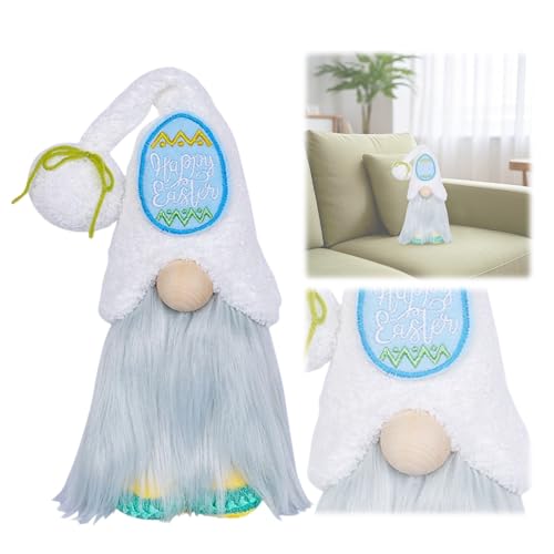 Doll Costume Niedliches Set mit Osterzwergen, Hasen und Feenfiguren für den Garten – handbemalte Osterdekoration aus Kunstharz für den Tisch zu Hause oder Doll Costume (D, 25cm) von Generisch