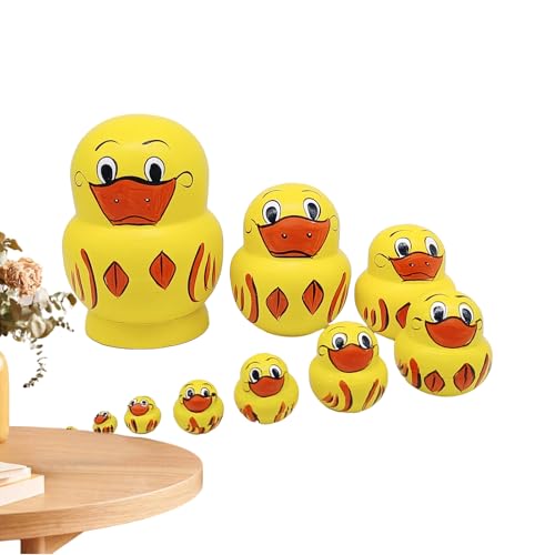Doll Set-10-teiliges Ententhema, Holzpuzzle-Figuren, Kinderentwicklung Spielzeug | Künstlerische Stapelneststruktur, sicheres bemaltes Handwerksmodell für Schlafzimmer Akzentstück Doll Set-10-teiliges Ententhema, Holzpuzzle-Figuren, Kinderentwicklung Spielzeug | Künstlerische Stapelneststruktur, sicheres bemaltes Handwerksmodell für Schlafzimmer Akzentstück von Generisch