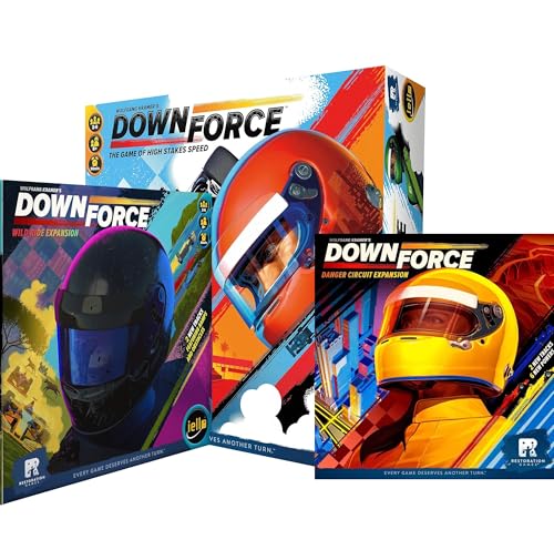 Downforce + 2 Erweiterungen | Das Hochgeschwindigkeits-Biet- und Rennspiel für 2–6 Spieler | EN Downforce + 2 Erweiterungen | Das Hochgeschwindigkeits-Biet- und Rennspiel für 2–6 Spieler | EN von Generisch