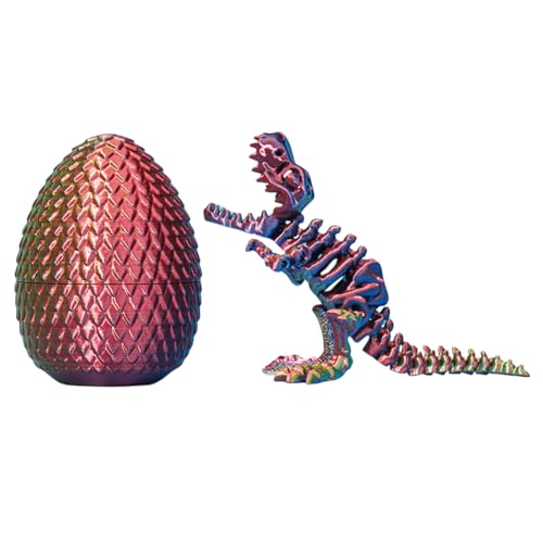 Drachen Bewegliches Gelenk Dekoration Spielzeug 3D Gedruckt Dinosaurier Ei mit Gelenkig Indominus Rex Tyrannosaurus Rex Drache 3D Druck Schädel 3D Gedruckt Dinosaurier Spielzeug Erwachsene für Auti von Generisch