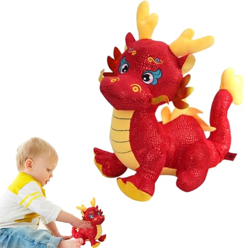 Drachenpuppe - Huggable Plüschpuppe, Weiches Stofftier | Plüsch Figur Weicher Spielzeugdrache, Chinesische Maskott Party, Umarmtes Kissenmodell, Kompatible Gegenwart des Spring Festival Drachenpuppe - Huggable Plüschpuppe, Weiches Stofftier | Plüsch Figur Weicher Spielzeugdrache, Chinesische Maskott Party, Umarmtes Kissenmodell, Kompatible Gegenwart des Spring Festival von Generisch