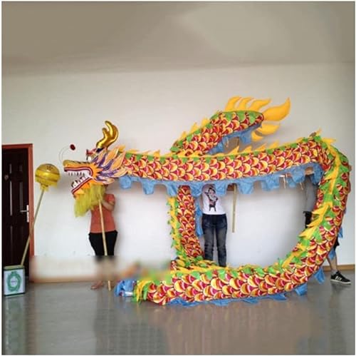 Drachentanzkopf für chinesische Neujahrspartys, Volkstanz, Löwen-Tanzkopf, Seidentanz, Seide, Löwen-Tanzkopf, einzigartiges und farbenfrohes dekoratives Stück für festliche Feiern von Generisch