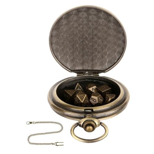Drachenwürfel - Vintage Pocket Watch | Legierung polyedrischer Würfel mit Pocket Watch Hülle - -Tabletop -Spiel | Metal Dice - Zubehör Set für Brettspiele RPG -Schachkarten für Gamer Collectors Re Drachenwürfel - Vintage Pocket Watch | Legierung polyedrischer Würfel mit Pocket Watch Hülle - -Tabletop -Spiel | Metal Dice - Zubehör Set für Brettspiele RPG -Schachkarten für Gamer Collectors Re von Generisch