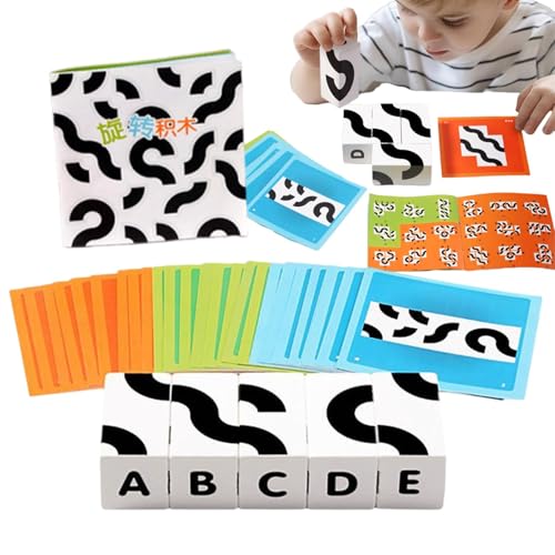 Drehblock -Puzzle, Blockpuzzles | Interaktives Puzzle -Board Interactive Educational,Action Learning Toy, sensorisches Gebäudespielzeug für Mädchen, Junge, Heimgebrauch von Generisch