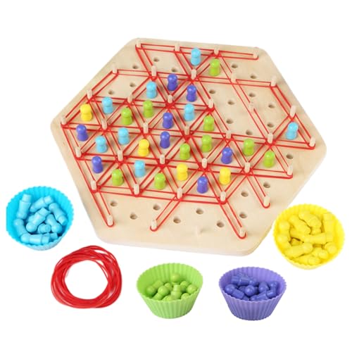 Dreiecksspiel, Kettendreieck-Schachspiel - Holz-Dreieck-Strategie-Rätselspielzeug - Pädagogische Brettspiele für den Familienabend, Tisch-Familienspiele für Kinder ab 3 Jahren, 2 bis 4 Spieler Dreiecksspiel, Kettendreieck-Schachspiel - Holz-Dreieck-Strategie-Rätselspielzeug - Pädagogische Brettspiele für den Familienabend, Tisch-Familienspiele für Kinder ab 3 Jahren, 2 bis 4 Spieler von Generisch