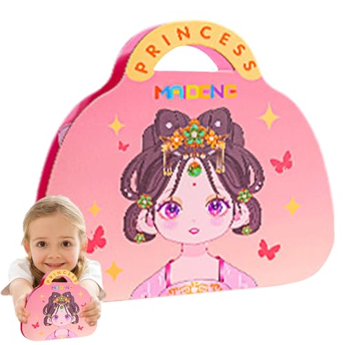 Dress Up Sticker Craft Game - Creative Makeup Art Kit Girls | Mode Aktivitätsset aus Papier | Tragbares Reisespielzeug mit Kleiderdesign-Aufklebern, Make-up -Spaß -t von Generisch