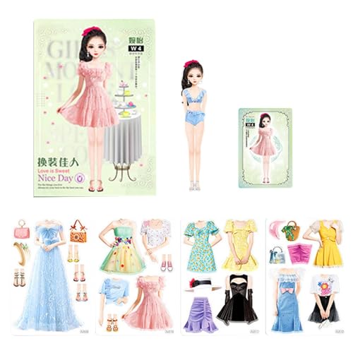 Dress up Sticker Books for Girls - Magnetic Princess Dress up Paper Doll Book, Magnetic Princess Dress up Paper Dolls, Princess Magnet Stickers Book, Magnetic Dress up Sticker Book for Girls Aged 3+ von Generisch