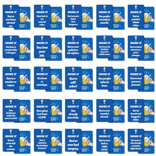 Drunk Lovers Kartenspiel – 8,9 x 6,6 x 1,8 cm Kartenspiel für Drunk Lovers | Lustiges Trinkspiel, betrunkene Liebhaber, Paare, Kartenspiel, 50 x Junggesellinnenabschied, Gesprächskartenspiel für von Generisch