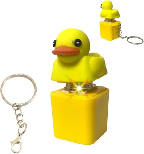 Duckys Quacking Fidget Toy,Quacking Duck Fidget Toy Keychain Squeaky,Duckies Quacking Keychain Sensory Toys ,Duck Keyboard keycaps That Quack, Stress Reliever Anxiety Relief Sensory Toy (1 Pcs) von Generisch