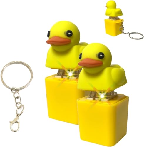 Duckys Quacking Fidget Toy,Quacking Duck Fidget Toy Keychain Squeaky,Duckies Quacking Keychain Sensory Toys ,Duck Keyboard keycaps That Quack, Stress Reliever Anxiety Relief Sensory Toy (2 Pcs) von Generisch