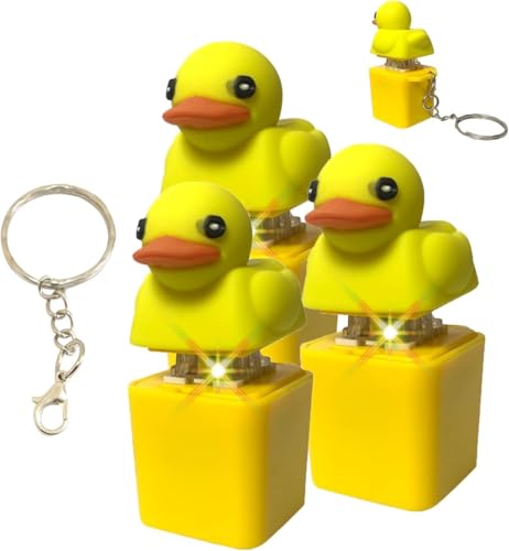 Duckys Quacking Fidget Toy,Quacking Duck Fidget Toy Keychain Squeaky,Duckies Quacking Keychain Sensory Toys ,Duck Keyboard keycaps That Quack, Stress Reliever Anxiety Relief Sensory Toy (3 Pcs) von Generisch