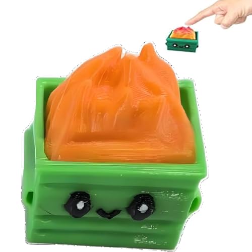 Dumpster Fire Clickie Fidget, Resin Dumpster Fire Clickie Figurines Table Centerpiece, Office Desk Decor, Keyboard Fidget, Clicker Fidget, for Students, Office Workers, Gamers(1 orange) von Generisch