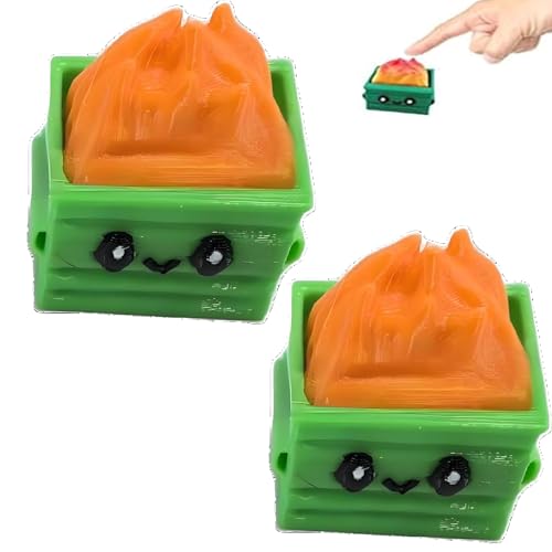 Dumpster Fire Clickie Fidget, Resin Dumpster Fire Clickie Figurines Table Centerpiece, Office Desk Decor, Keyboard Fidget, Clicker Fidget, for Students, Office Workers, Gamers(2 Oranges) von Generisch