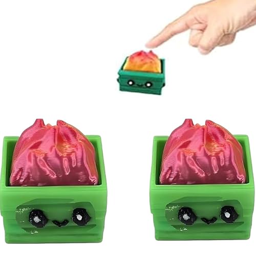 Dumpster Fire Clickie Fidget, Resin Dumpster Fire Clickie Figurines Table Centerpiece, Office Desk Decor, Keyboard Fidget, Clicker Fidget, for Students, Office Workers, Gamers(2 Reds) von Generisch