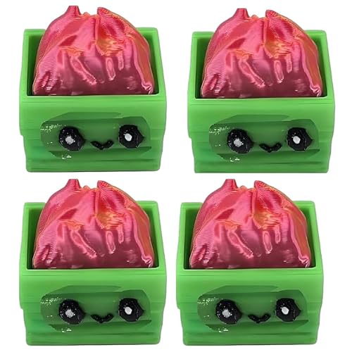 Dumpster Fire Clickie Fidget, Resin Dumpster Fire Clickie Figurines Table Centerpiece, Office Desk Decor, Keyboard Fidget, Clicker Fidget, for Students, Office Workers, Gamers(4 Reds) von Generisch