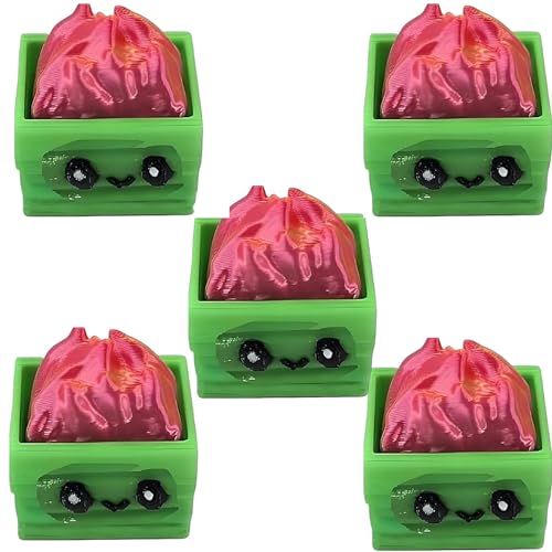 Dumpster Fire Clickie Fidget, Resin Dumpster Fire Clickie Figurines Table Centerpiece, Office Desk Decor, Keyboard Fidget, Clicker Fidget, for Students, Office Workers, Gamers(5 Reds) von Generisch