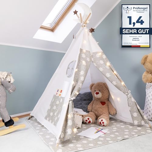 Dwiper Tipi Zelt für Kinder I extra Robustes Kinderzelt für drinnen Spielzelt Kinderzimmer Höhle, Spielzeug Indoor Tent für Jungen & Mädchen, Tippi Tipizelt Kinderspielzeug Kindertipi Dwiper Tipi Zelt für Kinder I extra Robustes Kinderzelt für drinnen Spielzelt Kinderzimmer Höhle, Spielzeug Indoor Tent für Jungen & Mädchen, Tippi Tipizelt Kinderspielzeug Kindertipi von Generisch
