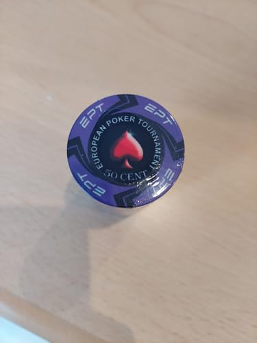 EPT Keramik-Replik, Wert 50 Cent, für Poker Cash Spiele, Blisterverpackung mit 25 Chips. EPT Keramik-Replik, Wert 50 Cent, für Poker Cash Spiele, Blisterverpackung mit 25 Chips. von Generisch