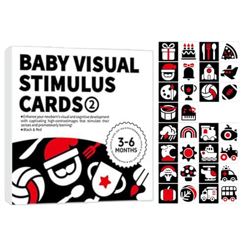 Early Childhood Toys, Black and White Sensory Card, Visual Stimulation Tool, Sturdy Brain Development Aid, Educational Flashcard for Boys Girls Children Preschoolers Learning von Generisch